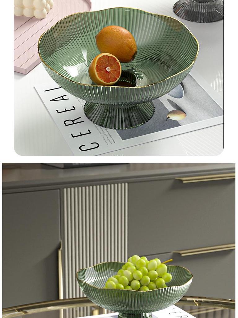 Elegant Ins-Style Fruit Bowl with Drainer - High-Footed Plate for Living Room Snacks and Fruits
