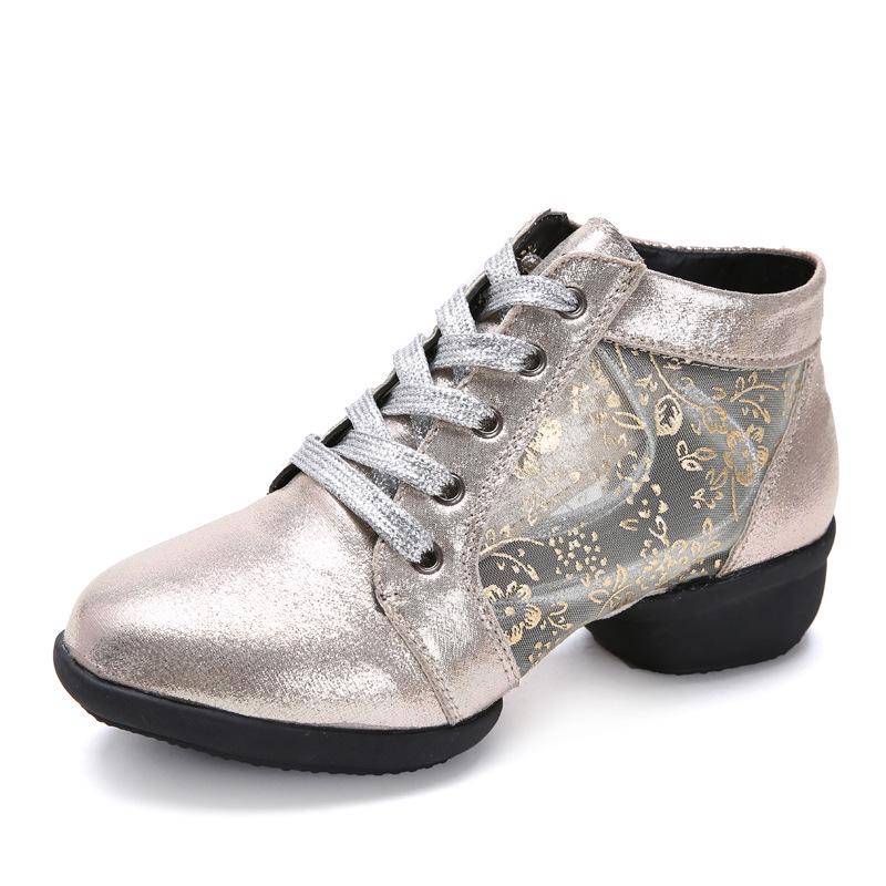 2025 new spring and summer dance shoes women's mesh breathable dance shoes square dance shoes hollow soft-soled dance shoes