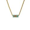 Sweet Charm Enamel Eye Pendant Necklace Wish Card Hexagonal Neck Chain  Summer Beach
