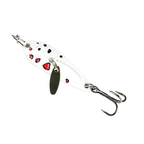 4CM/5G Spinner Blade Lure with Hook Double-sided Reflective Hard Metal Spoon Spinnerbait Rotating Sequin Lure Saltwater Freshwater Walleye Bass