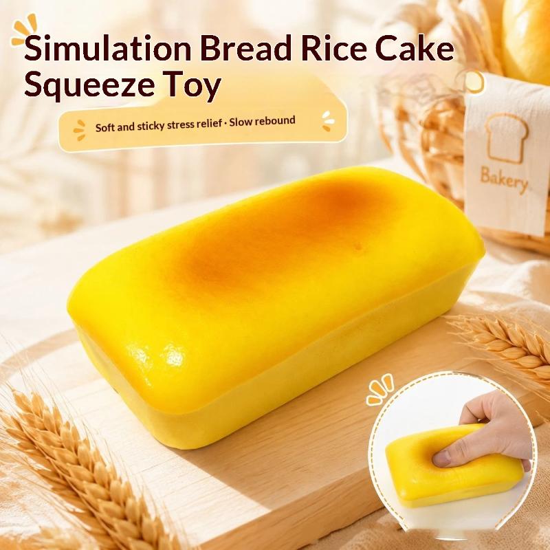 Lifelike Toast Slow Rise Squeeze Fidget Gadget Soft Elastic Stress Relief Fake Food Desktop Leisure Holiday Present