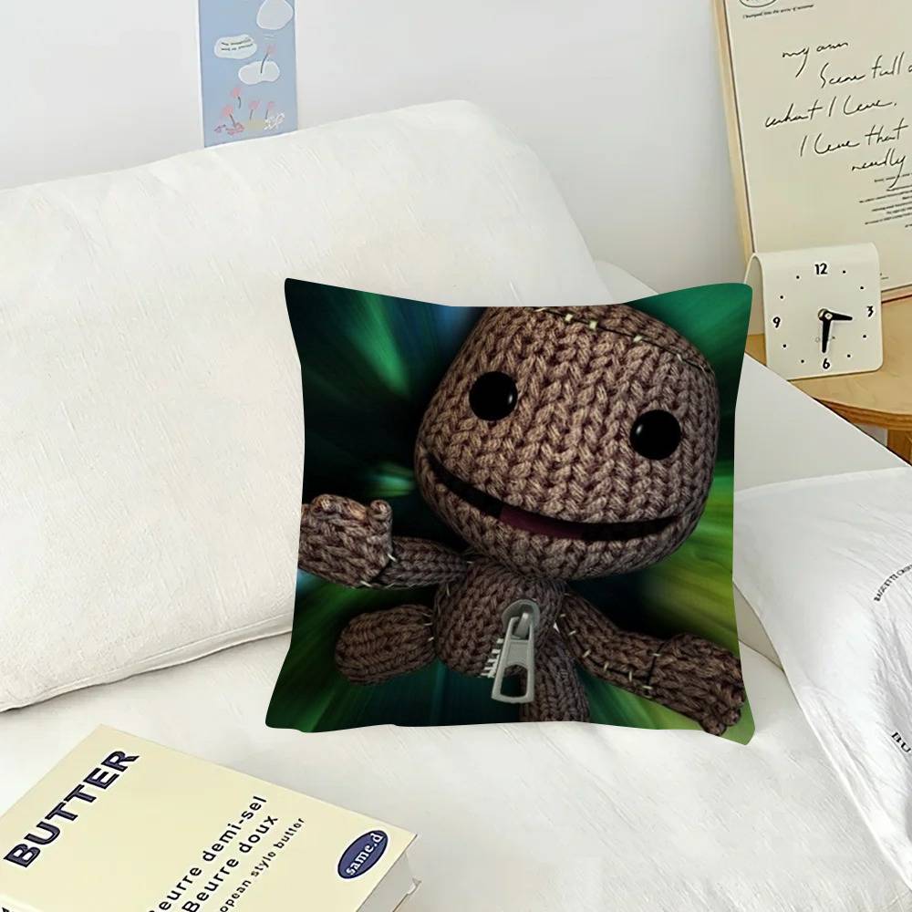 Funny LBP Sackboy 45*45cm Cushion Cover Pillow Cover Decor Pillowcase Home Pillowcase for Couch Pillow