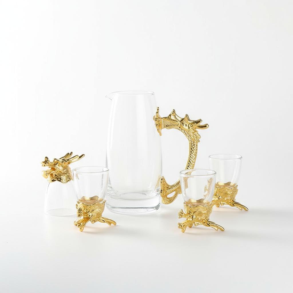 Set di Calici da Vino Animali dello Zodiaco - Classici Calici Regalo di Capodanno per la Casa, Set da Vino Bianco One-Bite