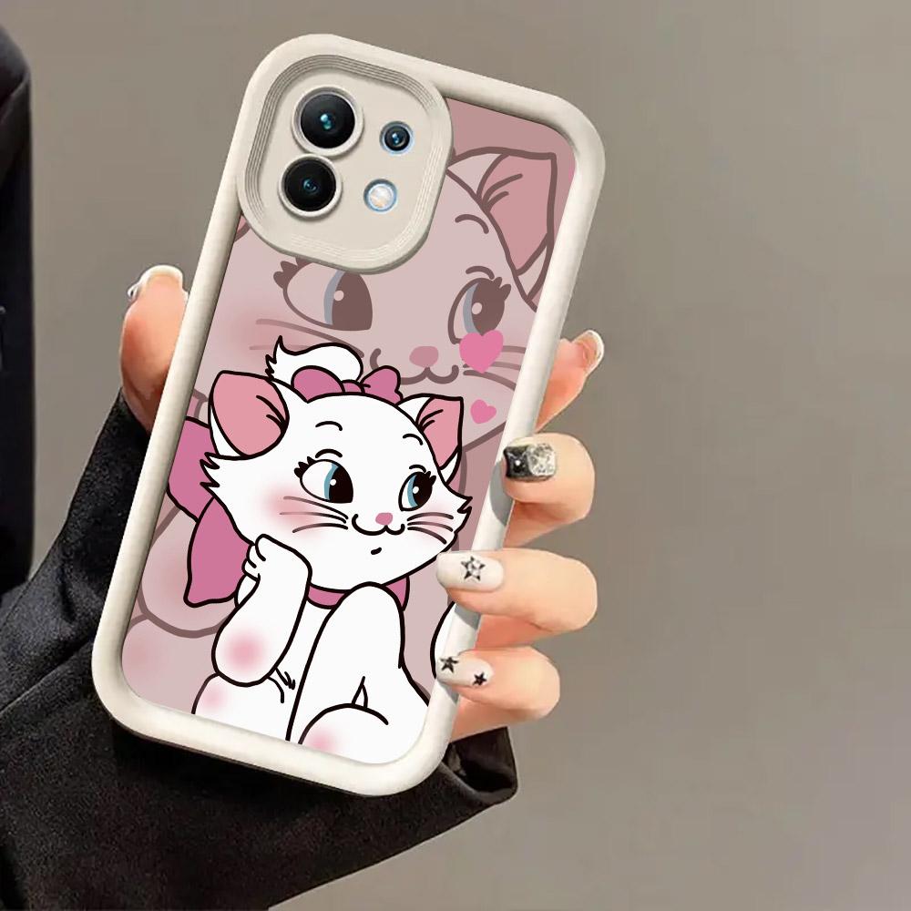 Pink Marie Cute Cat Case for Xiaomi Mi 13T 14 14T 15 15T Pro 17 Ultra Poco M7 M8 F8 F7 X6 X7 X8 Pro Max Shockproof Cover