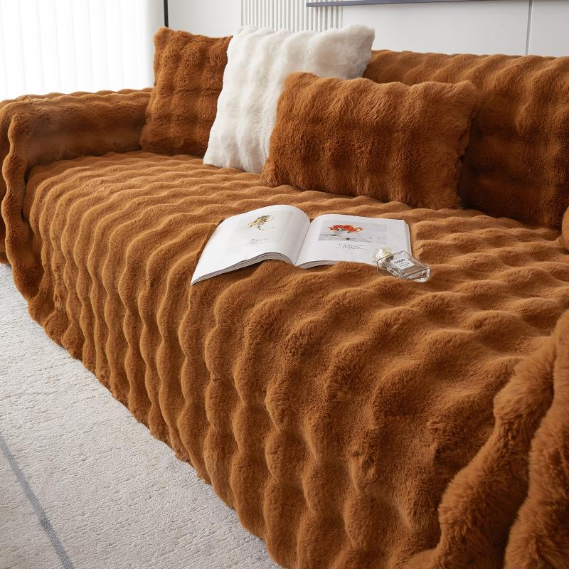 Κάλυμμα καναπέ Rabbit βελούδινο φθινοπωρινό και χειμωνιάτικο κουβέρτα καναπέ σε στιλ κρέμας Παχύ πετσέτα καναπέ με πλήρες κάλυμμα κατά των γρατσουνιών