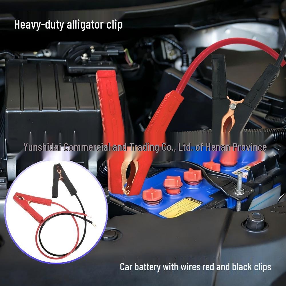 45MM Red & Black Alligator Clips, Pure Copper Jumper Cables, Flexible Car Battery Booster Tool