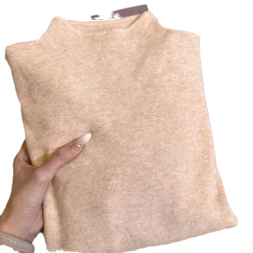 **Soft Knit Long Sleeve Base Layer Women Winter Sweater Korean Style Minimalist Layering Top**