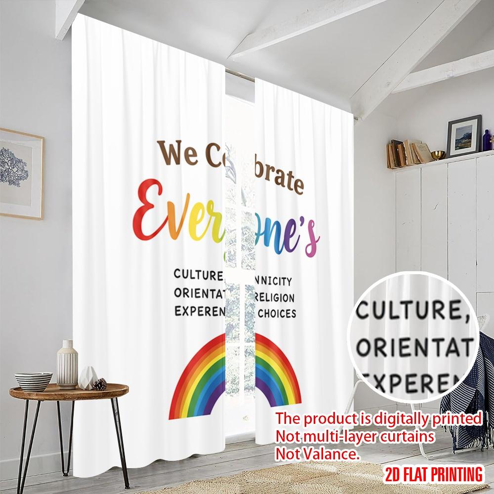 2 Stück 2D Flachdruck Vorhänge Feiern Sie Jedermanns Kultur Ethnizität Stoff Ohne Strom Partydekorationen Perfekt für