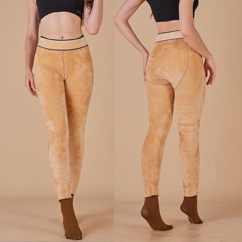High Quality Genuine Skin Penetrating Leggings with Thick Fleece and Pantyhose for Women In Autumn and Winter