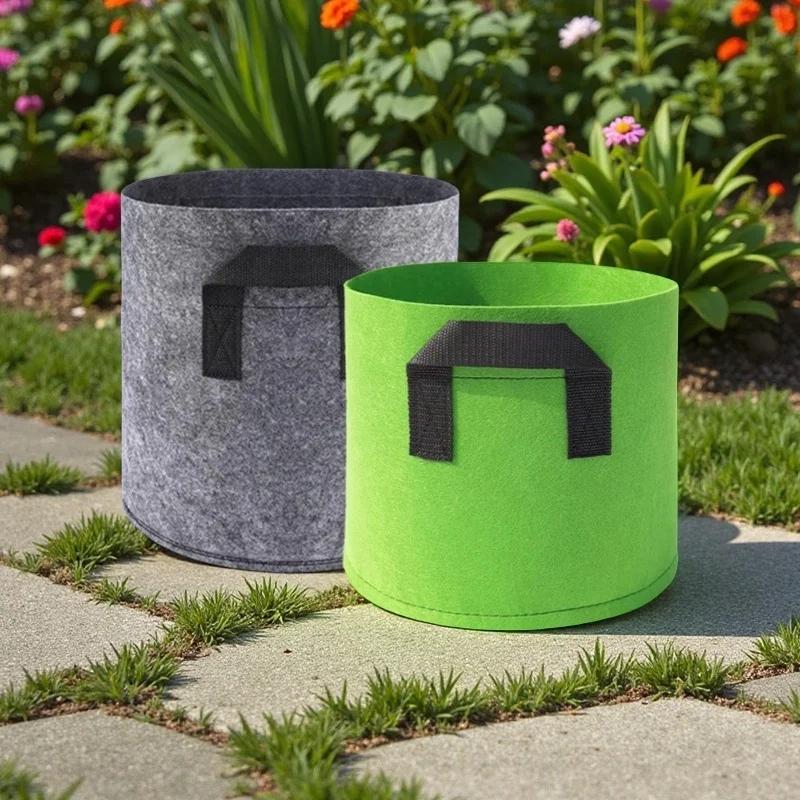 2026New 1Pcs Non-woven Plant Grow Bags Thickened Felt Fabric Plant Vegetable Seeding Grow Bags with Handle