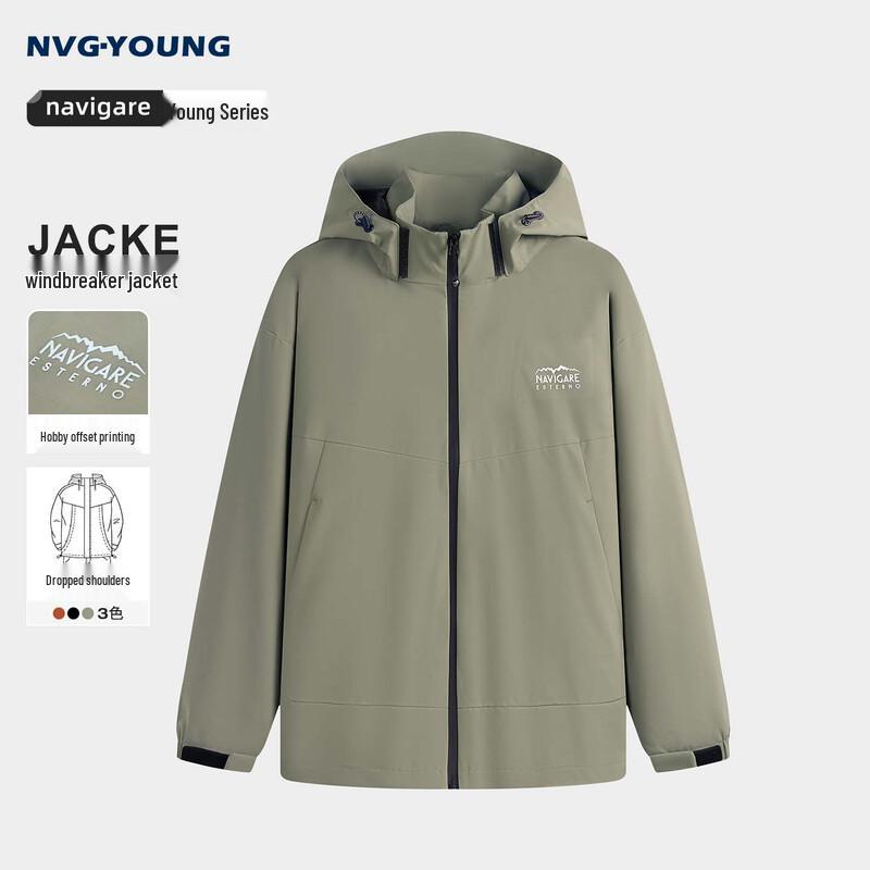 

NVG·YOUNG Men s Hooded Windbreaker Jacket L