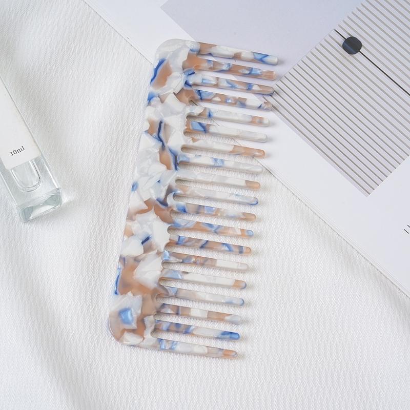 Wide Teeth Acetate Hair Combs Anti-Static Massage Hair Brush Hairdressing Colorful Hairdress Salon Styling Traveling Accessories