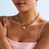 Yori Thin Chic Polished Five-pointed Star Pendant Necklace for Women Summer 2024 Waterproof Daily Jewelry Bijoux Gift