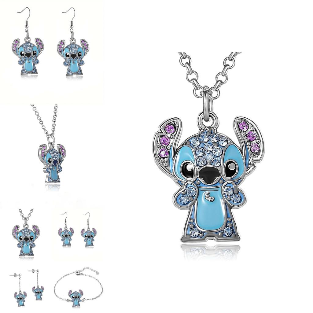 Lilo Stitch Fashion Jewelry Alloy Chain With Rhinestones For Casual Gift
