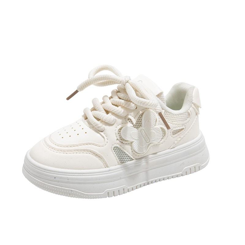 Kids White Casual Sneakers 2026 Breathable PU Leather Low-Top Unisex Sport Shoes Fall
