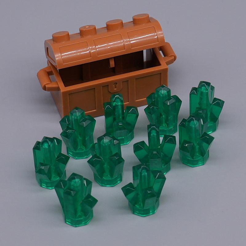 MOC City Treasure Series Set Accessories Building Blocks Gold Ore Silver Crystal Diamond Box Gold Key Dollar Cash Brick Kid Toys