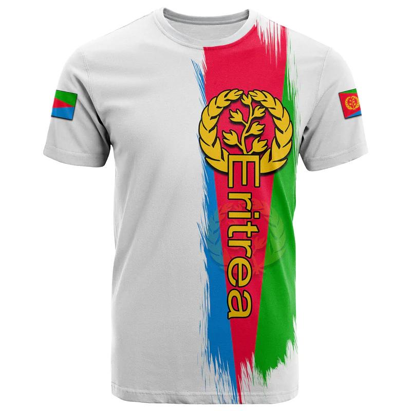 New Eritrea Football Jersey T Shirt Men's Sports Tees Eritrean Flag Graphic Oversized Tops Unisex Casual T-shirts Team Uniforms