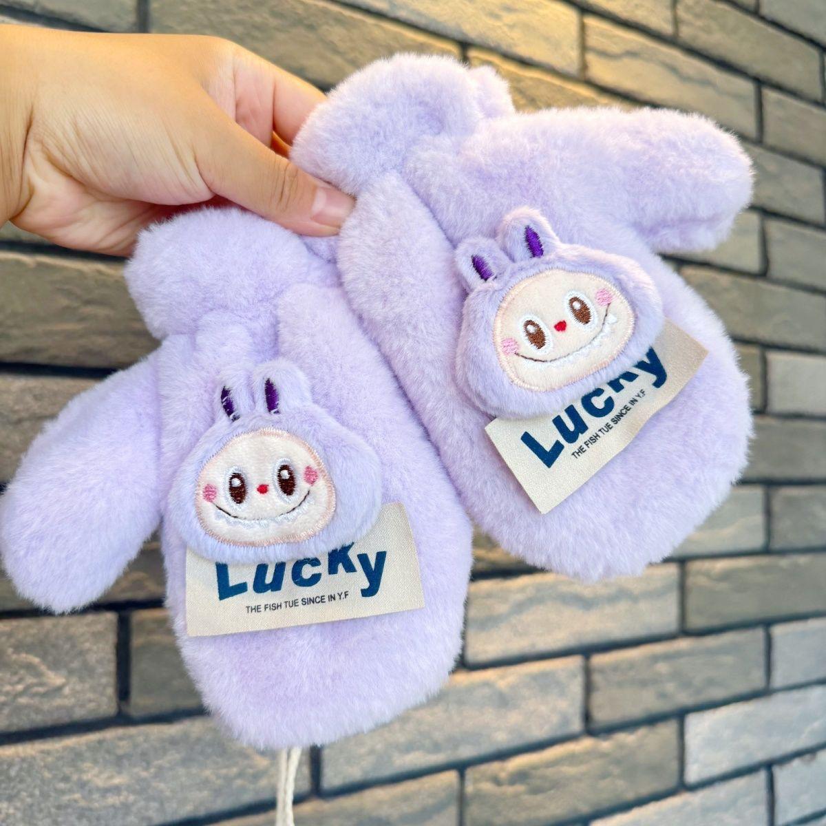 

Plush Fleece-Lined Winter Gloves for Kids - Anti-Freeze, Thick and Warm Age 2-8