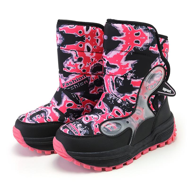 Children's Snow Boots Classmates New Velvet Thickened Warm Outdoor Claw High Boots Velcro Casual Shoes
