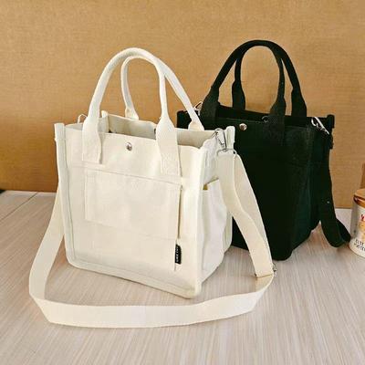 3D Multi-Pocket Canvas Tote Bag: Stylish, Versatile Messenger & Lunch Box Bag