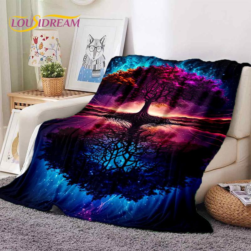 Tree of Life Nature Viking Yggdrasil Norse Soft Flannel Blankets,Throw Blanket Comfortable Blanket for Picnic Beds Home Bedroom