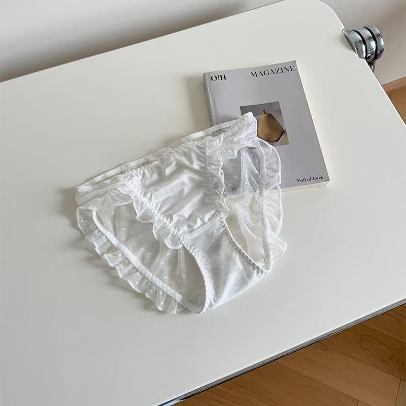 Triangle cup natal thin underwear women's big breasts show small and thin lace bra sexy pure desire without steel ring