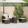 VidaXL Garden Lounge Set 5 Pcs with Stackable Brown Poly Rattan Cushions, Outdoor Sofa Set, Lounge Set of 4104164