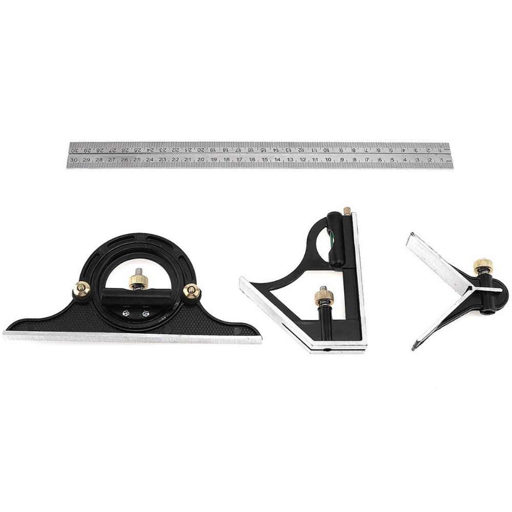 300MM Combination Square Angle Ruler Stainless Steel Multi Function Measuring Tool