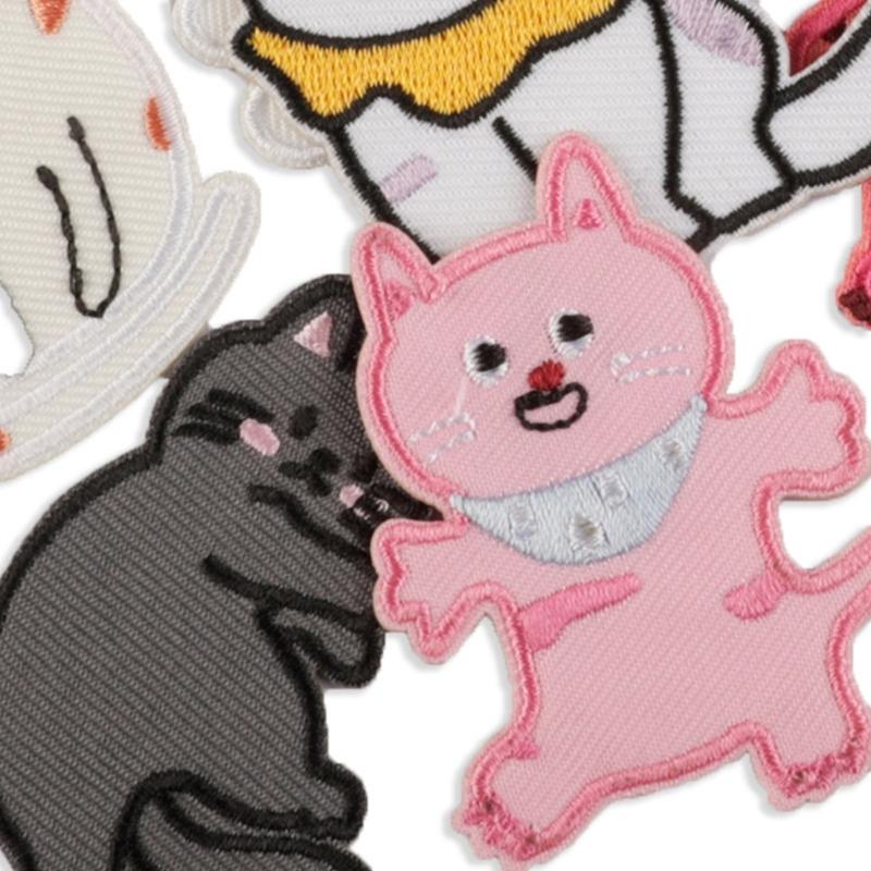 8Pieces Cartoon Cats Sewing On Applique Embroidery Repair Patches For Personalizing Caps And Shoe Backpack All Ages Use