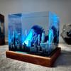 Godzilla Peripheral Night Light Model Ornaments Godzilla Atomic Breath Miniature Model Resin Epoxy Lamp Bedroom USB Atmosphere Light
