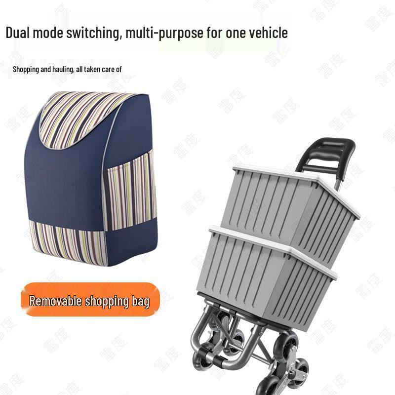 Lightweight Folding Shopping Cart: Portable Trolley for Groceries, Vegetables, and Household Items; Ideal for Elderly Use.