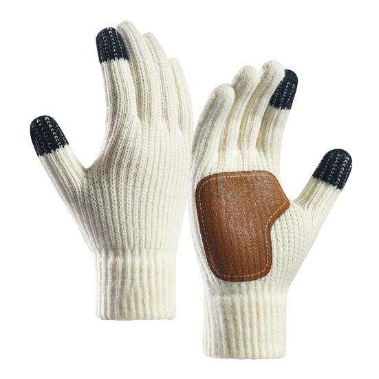 Winter Touchscreen Gloves Men Women Warm Knitted Gloves with Anti-Slip Palm Thickened Thermal Gloves for Outdoor Cycling Daily Outings