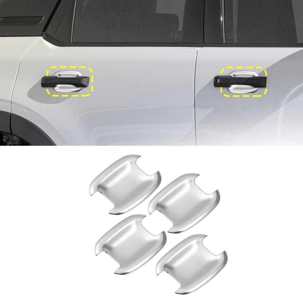 

For Ford Bronco Sport 2025 2025 4Pcs Silver ABS Car Exterior Door Handle Bowl Cup Cover Guard Trim Case Accessories Chrome серебряный