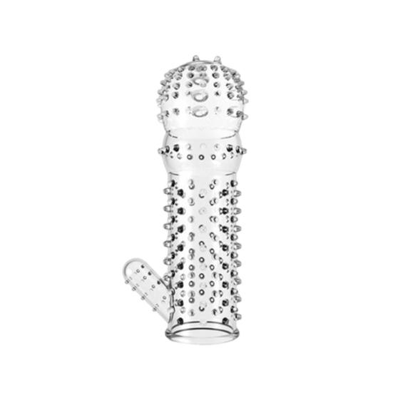 Faux Crystal Penis Sleeve Men Penis Touch-Real Cover Cock Enlargement Dick Extender Forbedret intimitet Sexprodukt