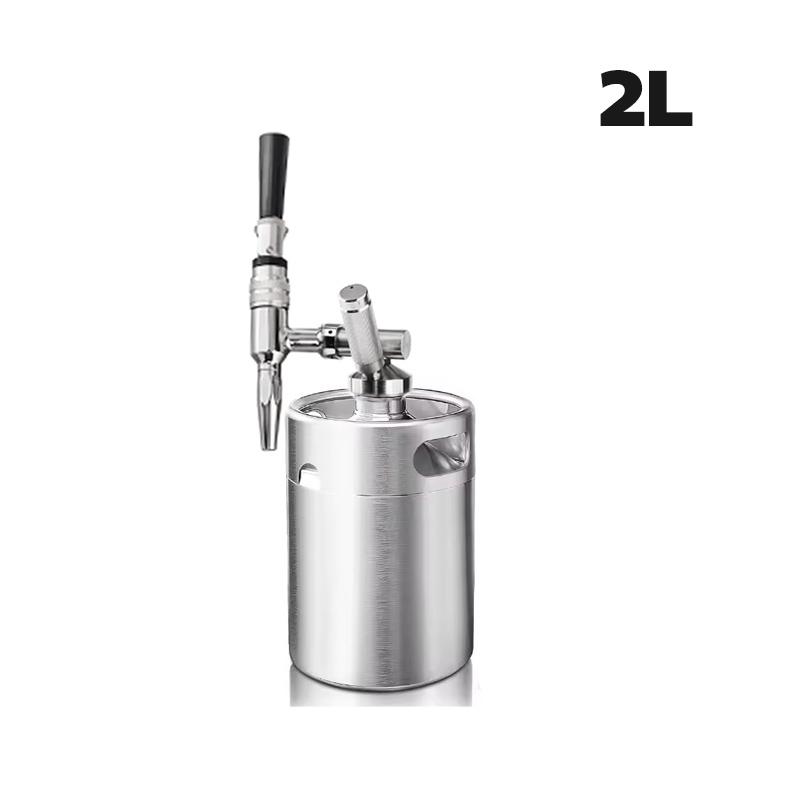Nitro Cold Brew Coffee Barrel,Stout Beer Coffee Faucet Dispenser,Homebrew Nitrogen Beer Keg Tap Mini Growler Kit, 2L / 3.6L
