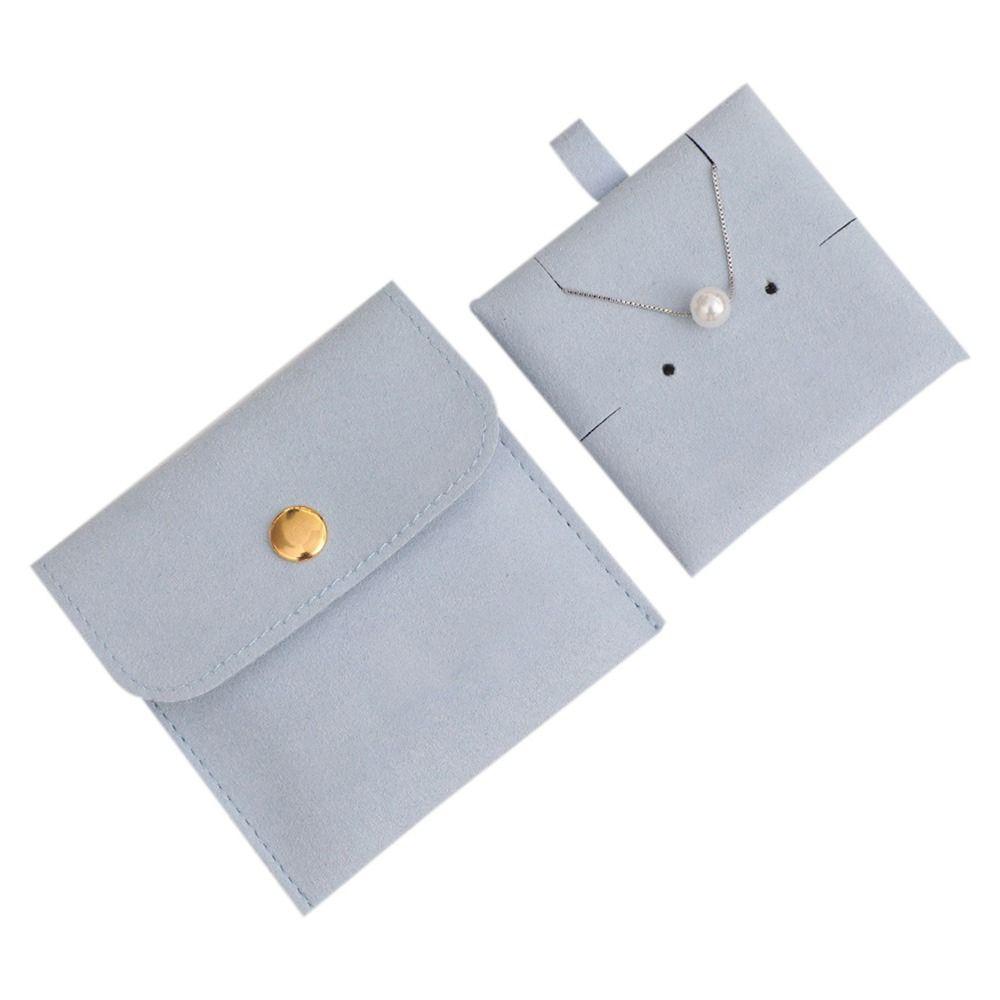 Portable Microfiber Snap Button Storage Pouch Jewelry Bag Bracelet Bag Packaging Bag