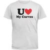 Du Herz Liebe Meine Kurven Weißes Erwachsenen-T-Shirt
