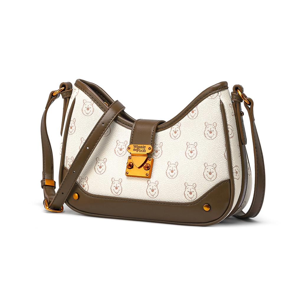 New Disney Winnie The Pooh Series PU Shoulder Bag Women's Ecru DHF23888-C11