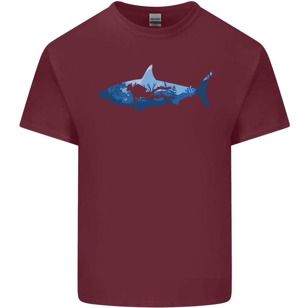 Great White Shark Scuba Diver Diving Unisexs Light Cotton TShirt