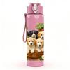 1PC Puppy Nest Family Group Print 750ml Color Plastic Sports Water Bottle Leakproof Flip Straw Lid For Sports Office Home Use