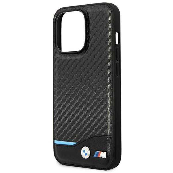 Etui do iPhone 14 Pro BMW Leather Carbon Czarne