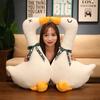 Adorable Plush White Goose Toy Cartoon Stuffed Animal Bedtime Kids Birthday Gift