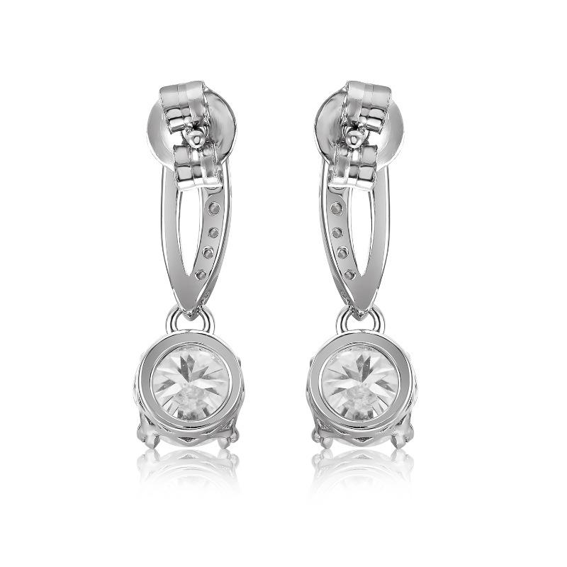 5.0mm D VVS1 Moissanite Classic Drop Earrings with GRA Certificate 925 Sterling Silver Jewelry for Women Wedding Gifts
