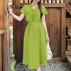 ZANZEA Women Casual V-Neck Summer Short Sleeve Dress