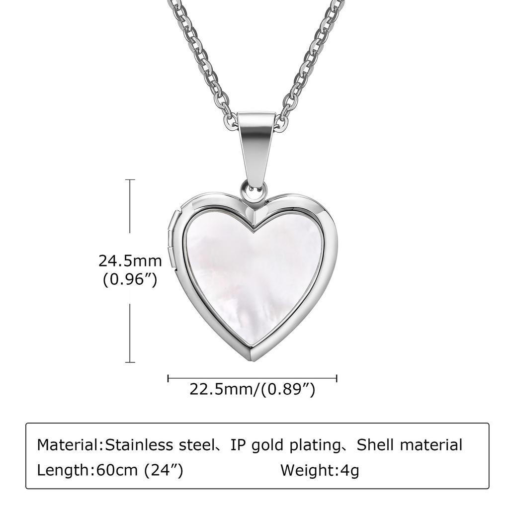 Vnox Ciondoli Medaglione Cuore Leggero per Donna Uomo Apribile Porta Foto Collane in Acciaio Inossidabile Lucido Amore Familiare Collare