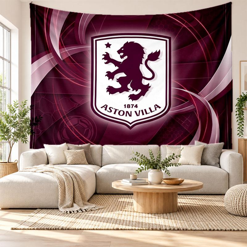 Aston Villa Football Wall Tapestry, Soft Fabric Wall Hanging, Decorative Backdrop For Bedroom Home Wall Art