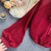 Jednofarebná elegantná čipkovaná šifónová blúzka ženy volániková značková blúzka Žena kancelárska dáma Patchwork francúzsky štýl kórejské topy ženy 2024