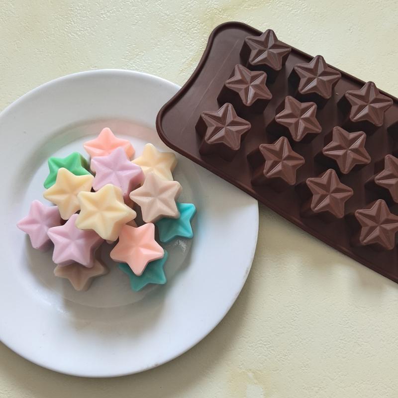 Five-Pointed Star Silicone Chocolate Mold Non-Toxic Reusable Creative Baking Tool for DIY Candy Jelly Cake Decor Home Kitchen Use