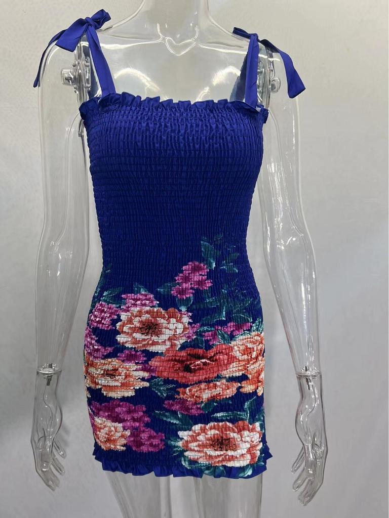 Halter Off-Shoulder Print Bodycon Kleid