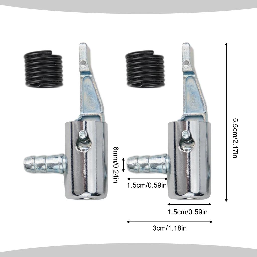 1/2Pcs Inflator Pump Adapter Connector With Spring Car Air Tire Chuck Inflator Pump Hose Adapter Valve Connector